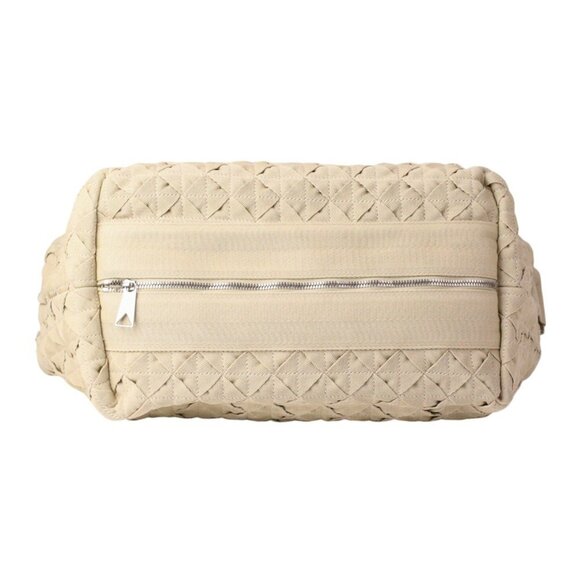 BOTTEGA VENETA Cream Canvas Intrecciato Shoulder Bag - Picture 3 of 10